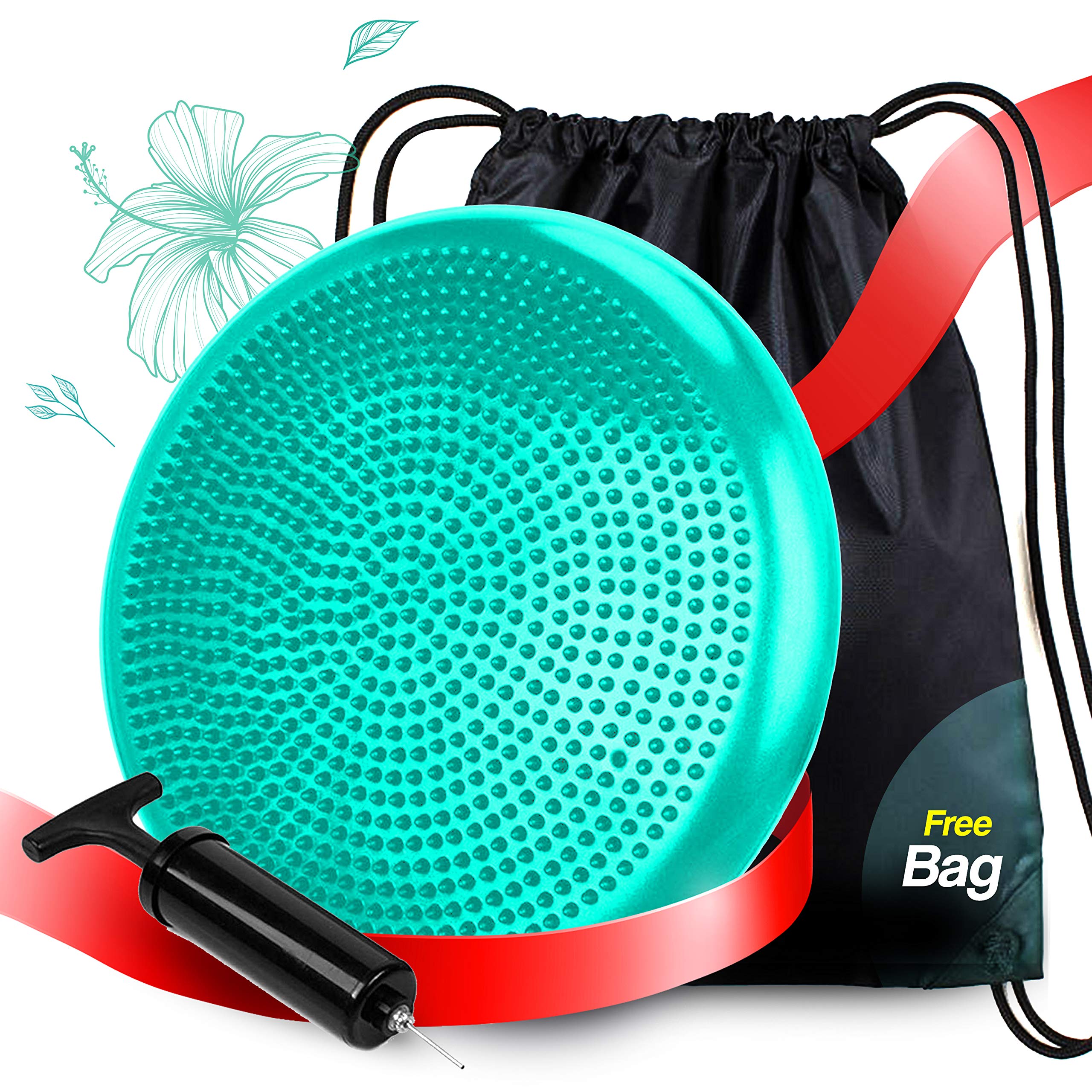 Rfaqk Inflated Air Stability Wobble Cushion - Wiggle Seat To Improve Sitting Posture & Attention, Stability Balance Disc For Phy