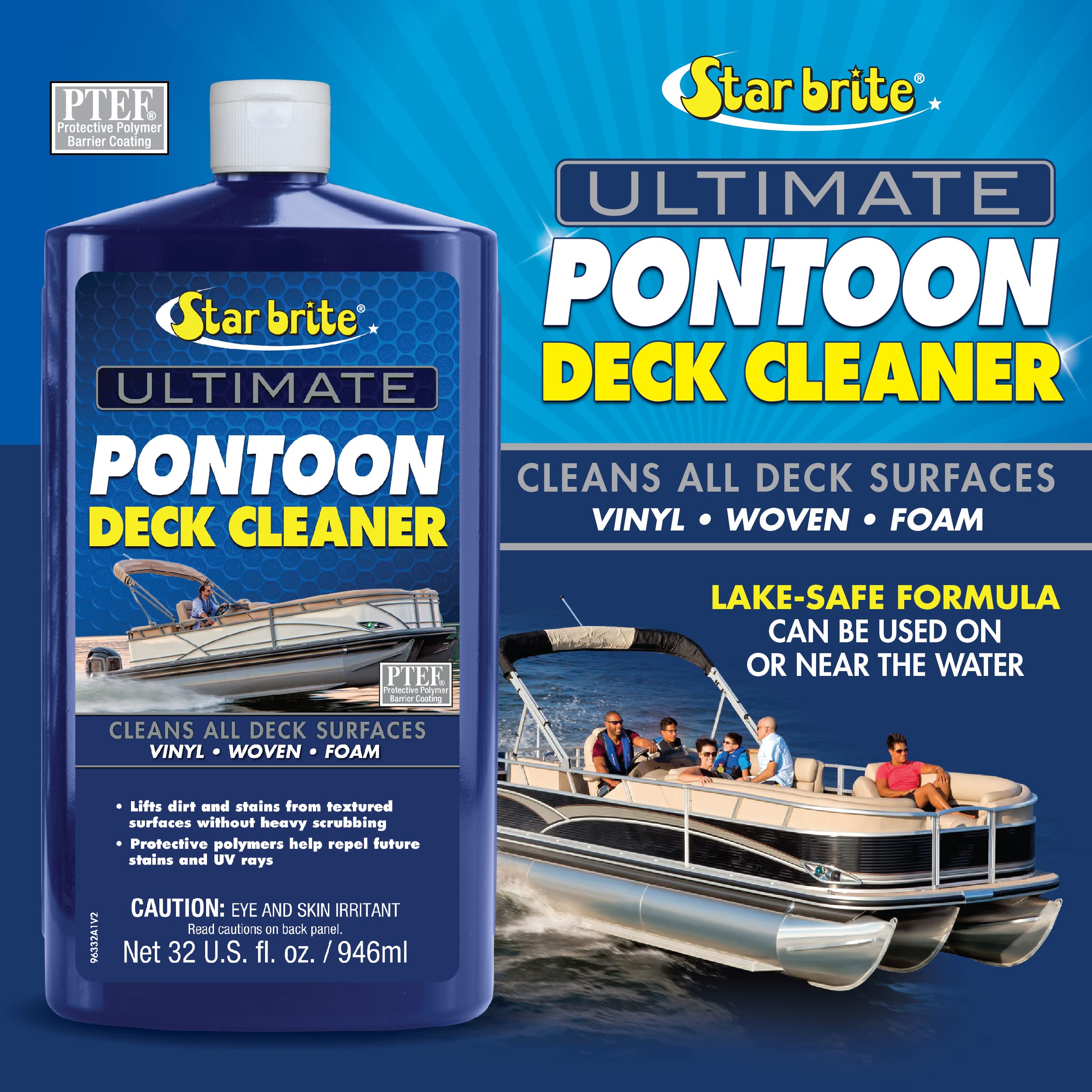 Star Brite Ultimate Pontoon Deck Cleaner - Lift Dirt & Stains From All Carpets, Woven, Foam & Textured Surfaces - 32 Oz (096332)