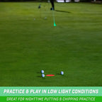 Gosports Light Up Golf Hole Lights 3 Pack - Great For Low Light Golf Play, Putting Practice, Chipping Practice And More