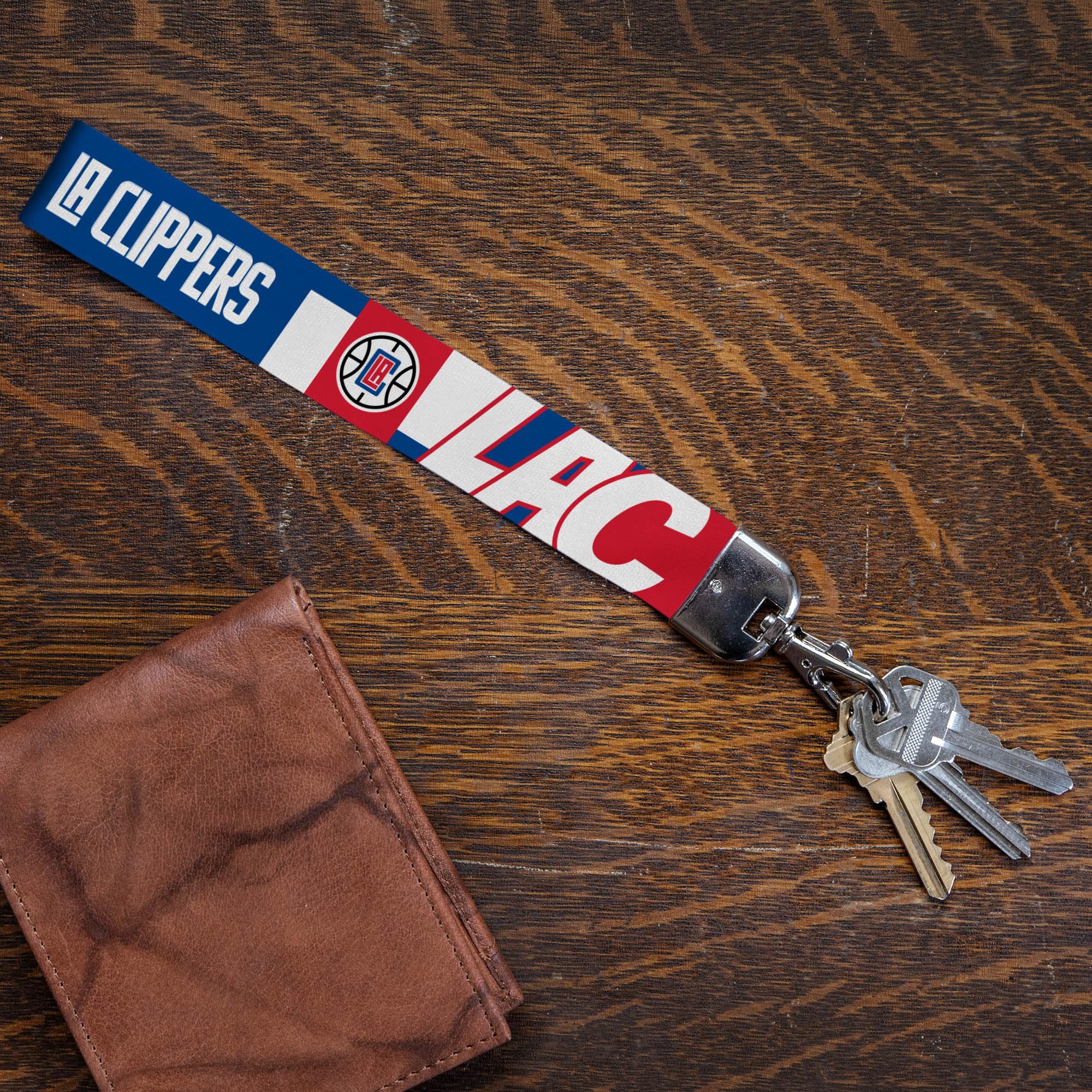 Rico Industries Nba Basketball Los Angeles Clippers Wrist Lanyard Key Chain, Cute Wristlet Strap Keychain Holder For Women Men C