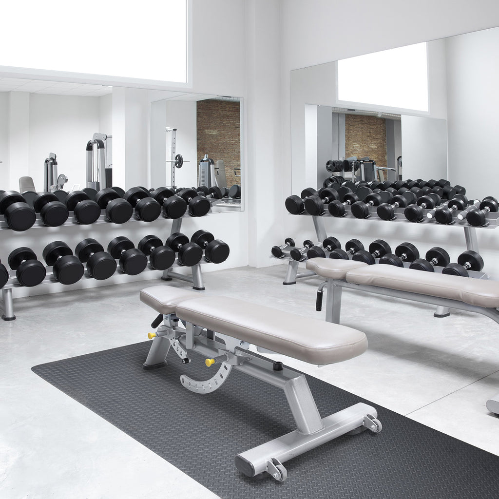 Cap Barbell Foam Mat, Black Diamond Plate Texture, 7Mm Thick (Mt-46937Ebk)