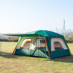 Ktt Extra Large Tent 8-10 Person,Family Cabin Tents,2 Rooms,3 Doors And 3 Windows With Mesh,Straight Wall,Waterproof,Double Laye