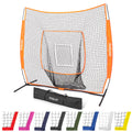 GoSports 7x7 ft Baseball & Softball Batting & Pitching Net with Strike Zone - Available in Team Colors - Orange