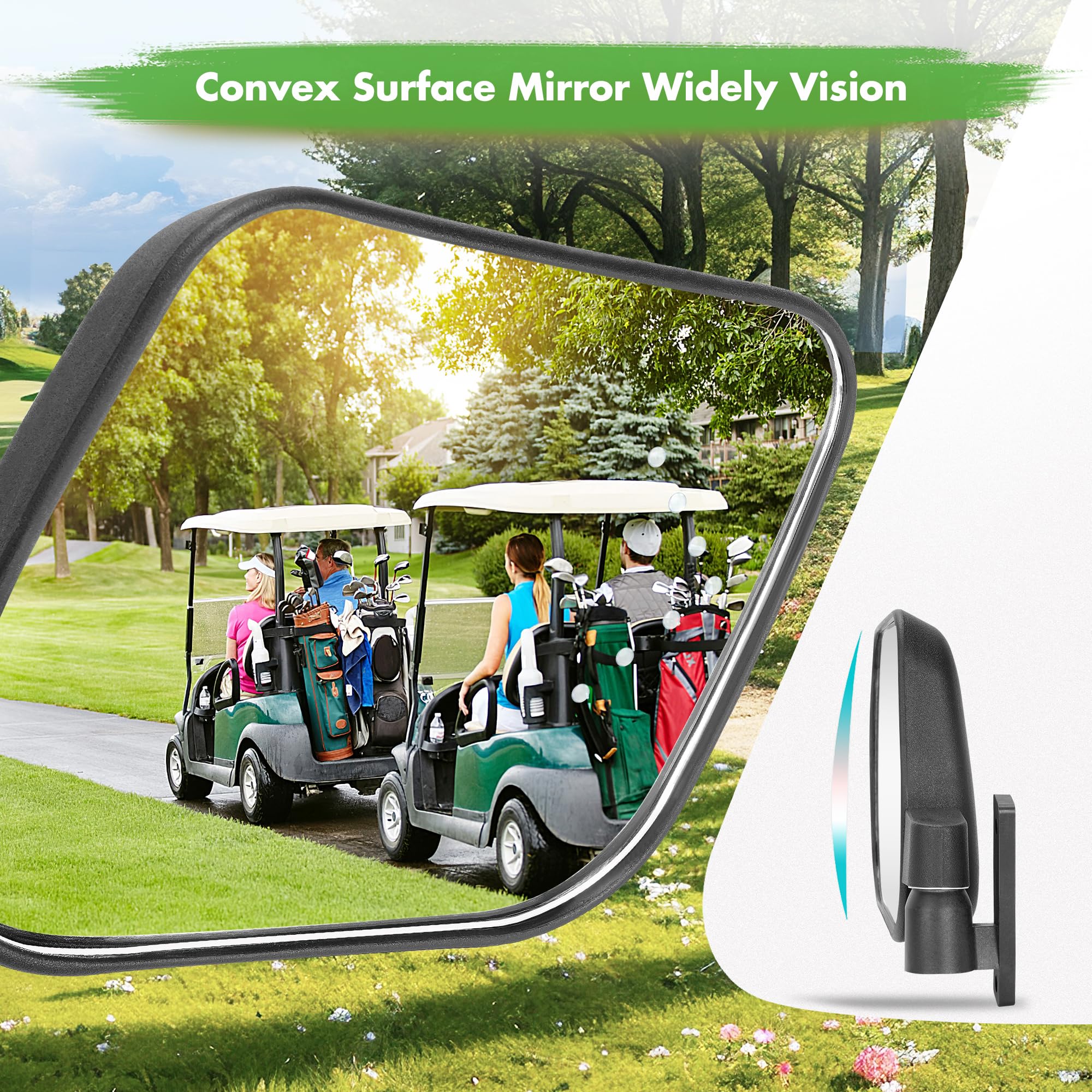 10L0L Side Rear View Mirror Set With Turn Signals For Ezgo Club Car Yamaha Gas & Electric Golf Carts