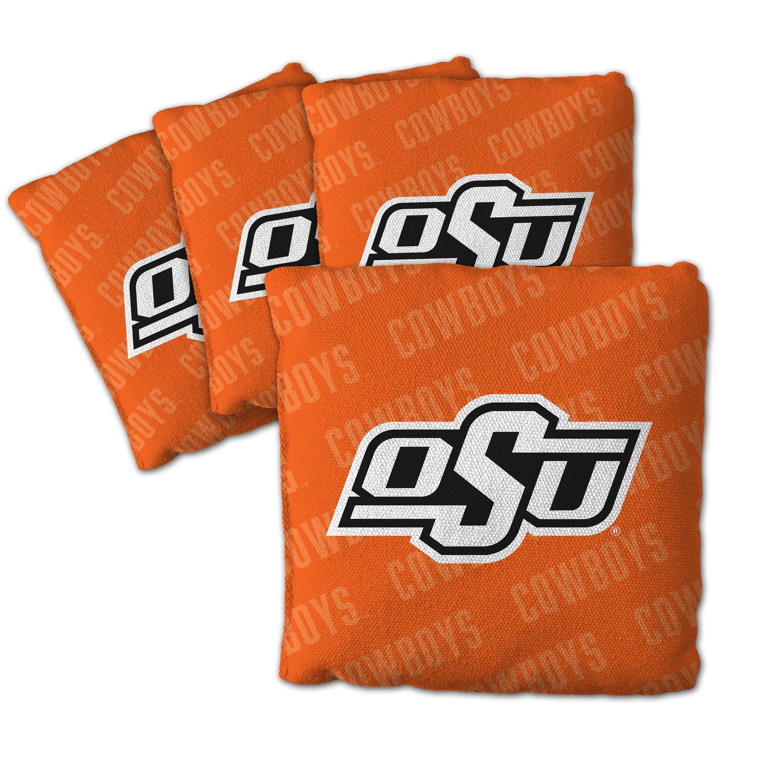 YouTheFan Officially-Licensed NCAA Oklahoma State Cowboys Set of 4 Cornhole Bags - All Weather Regulation 6    x 6    Size - 16o
