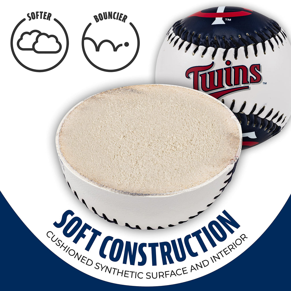 Franklin Sports Minnesota Twins Mlb Team Baseball - Mlb Team Logo Soft Baseballs - Toy Baseball For Kids - Great Decoration For