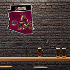 Rico Industries Nhl Arizona Coyotes State Shape Shape Cut Pennant - Home And Living Room D  Cor - Soft Felt Ez To Hang