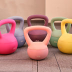 Fitvids Soft Kettlebells - Sea And Iron Sand Filled Weights For Women And Men - Color Coded Soft Vinyl Kettlebells, 5-Pound