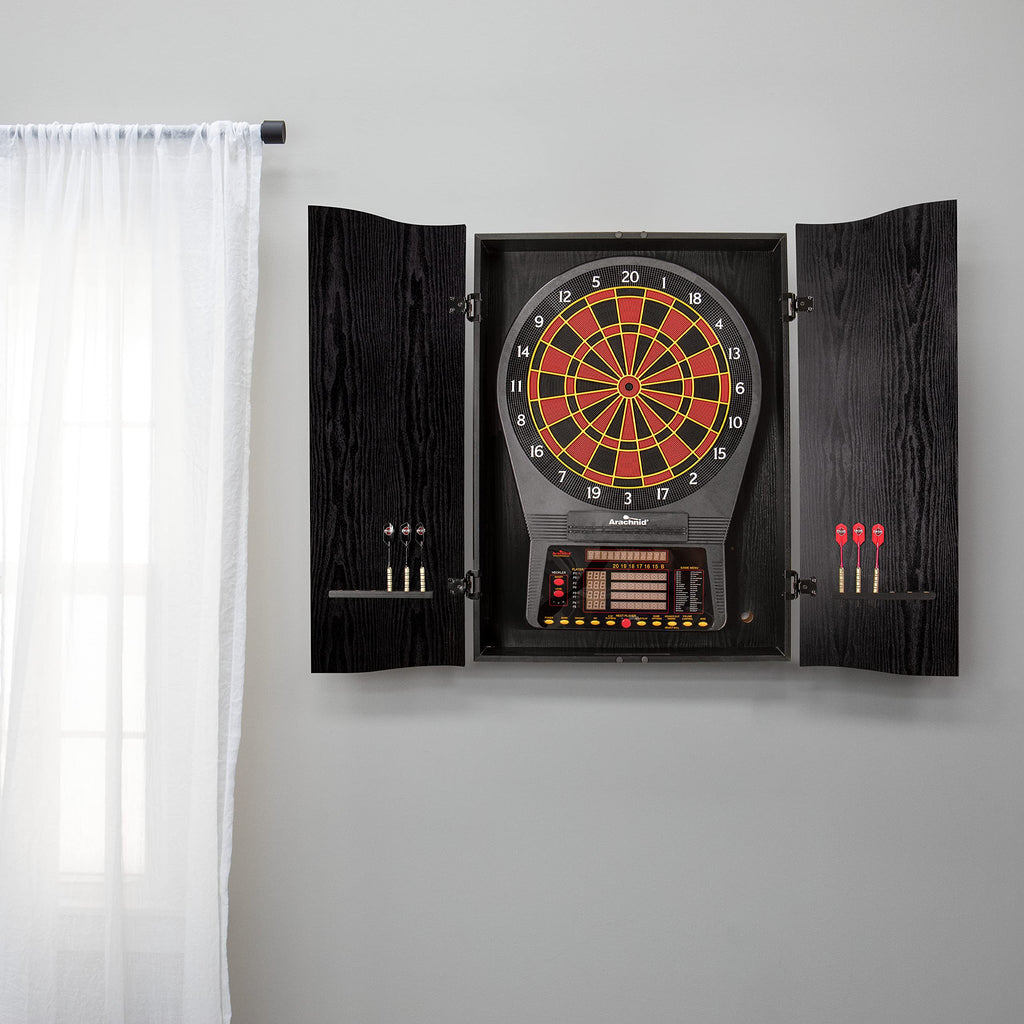 Dmi Sports Black Cricketpro Dartboard Cabinet  Designed For Arachnid 15.5Cricketpro 900, 800, 750, 650 Electronic Dartboards  Do