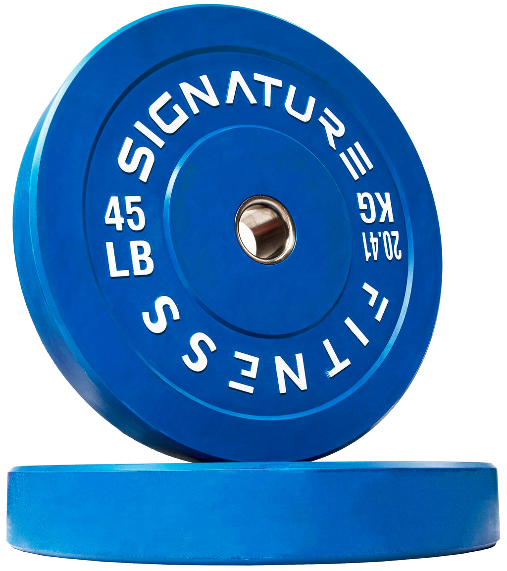 Fitvids 2'' Olympic Bumper Plate Weight Plates With Steel Hub, 45Lb, Pair