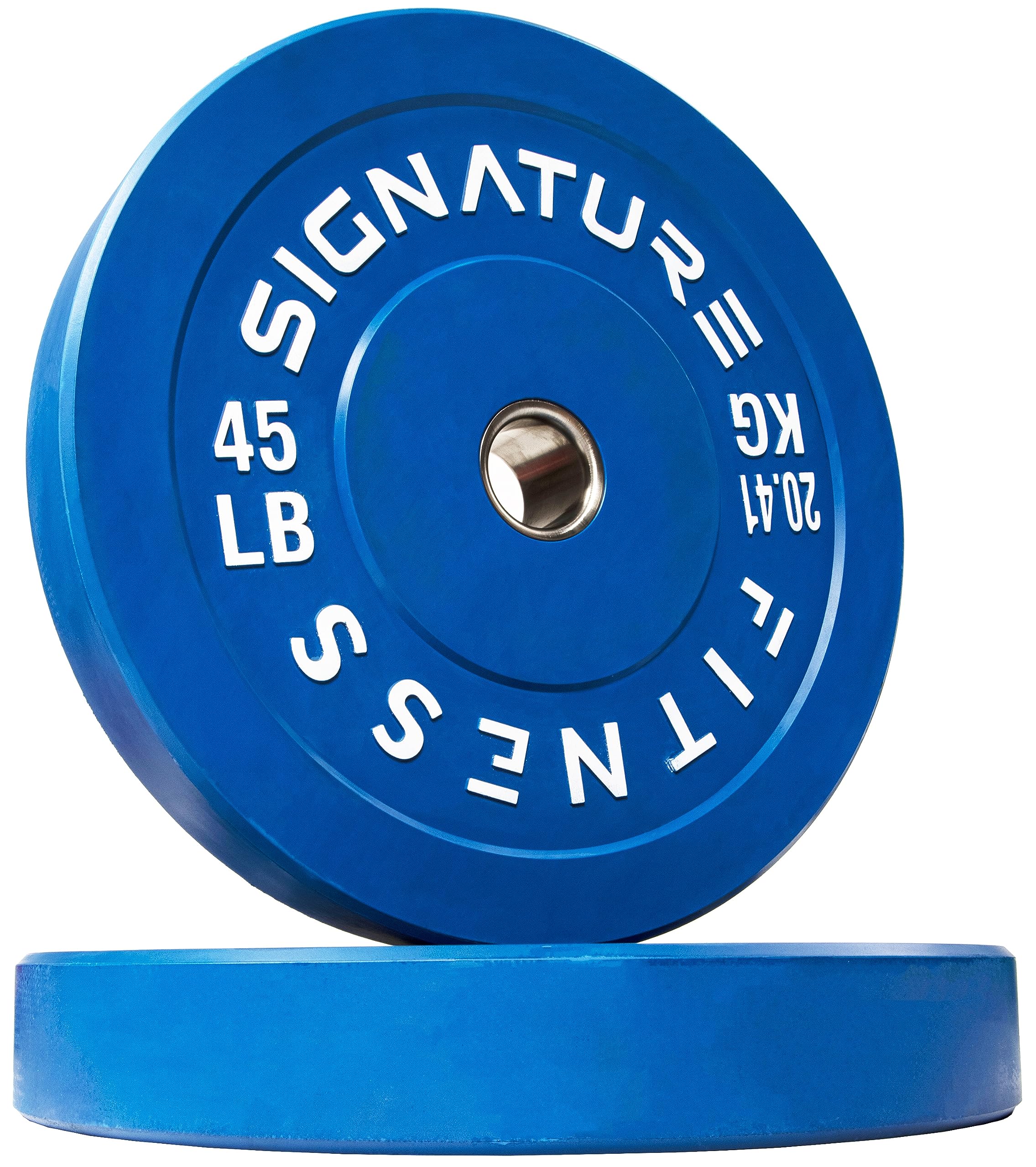 Fitvids 2'' Olympic Bumper Plate Weight Plates With Steel Hub, 45Lb, Pair