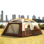 Ktt Extra Large Tent 12 Person,Family Cabin Tents,Full Rainfly,2 Rooms,2 Bay-Windows And 3 Doors 3 Windows With Mesh,Waterproof,