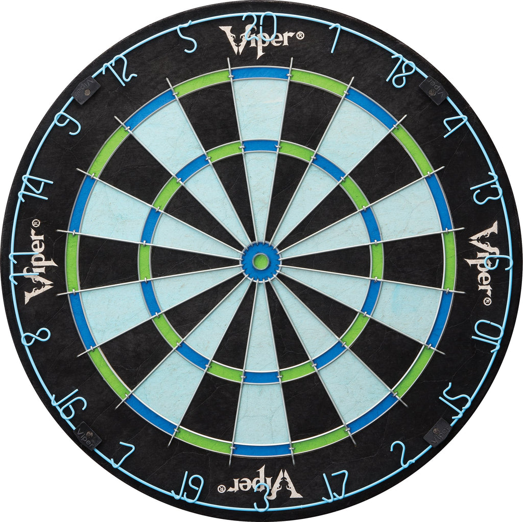 Viper Chroma Tournament Bristle Steel Tip Dartboard Set With Staple-Free Bullseye, Galvanized Metal Triangular Spider Wire For R