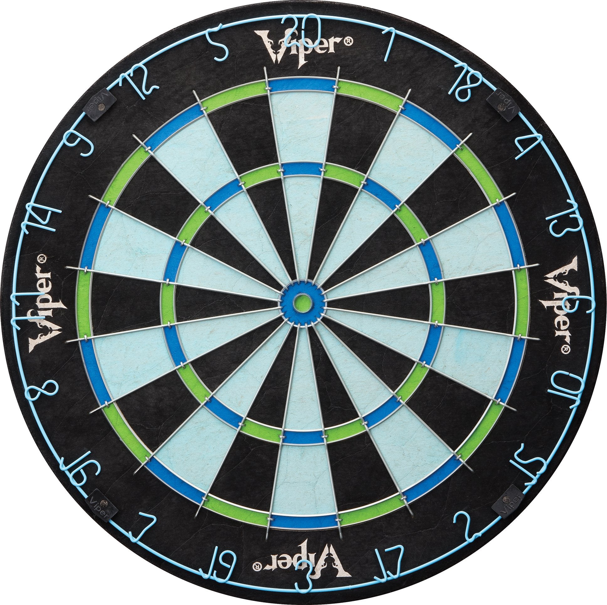 Viper Chroma Tournament Bristle Steel Tip Dartboard Set With Staple-Free Bullseye, Galvanized Metal Triangular Spider Wire For R