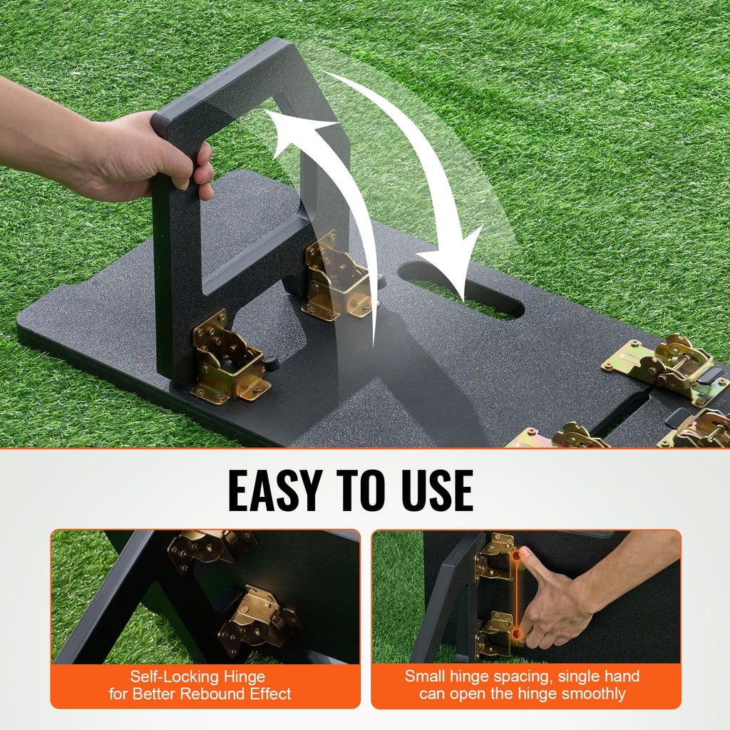 Vevor Soccer Rebounder Board, 45''X13'' Portable Soccer Wall With 2 Angles Rebound, Foldable Hdpe Kickback Rebound Board, Soccer