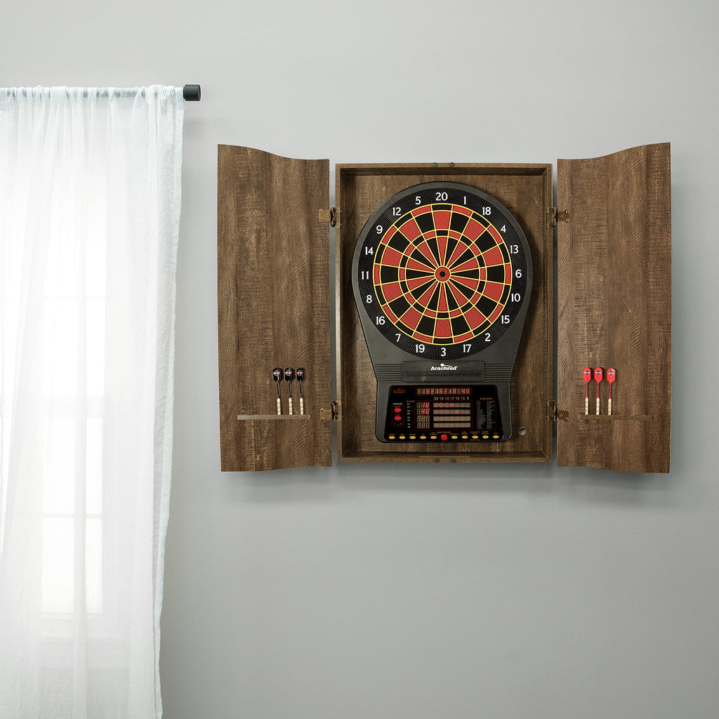 Dmi Sports Mi Sports Brown Cricketpro Dartboard Cabinet  Designed For Arachnid 15.5Cricketpro 900, 800, 750, 650 Electronic Dart