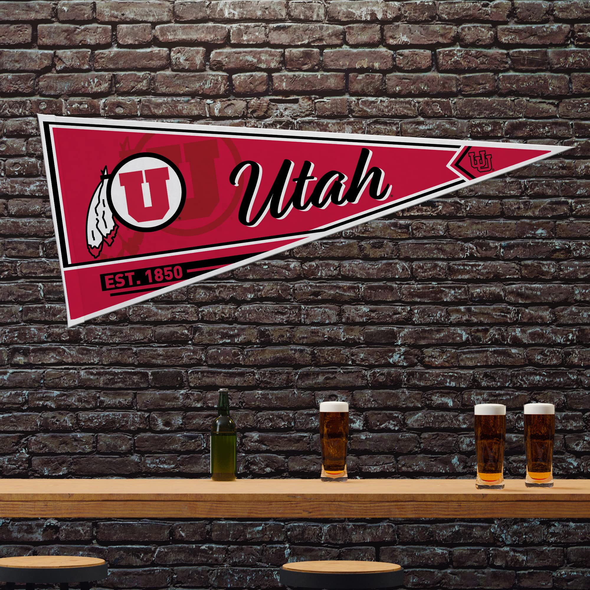Rico Industries Ncaa Utah Utes Classic 12'' X 30'' Felt Wall D  Cor Pennant - Great For Home/Bed Room/Man Cave D  Cor