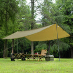 Free Soldier Waterproof Portable Tarp Multifunctional Outdoor Camping Traveling Awning Backpacking Tarp Shelter Rain Tarp (Brown