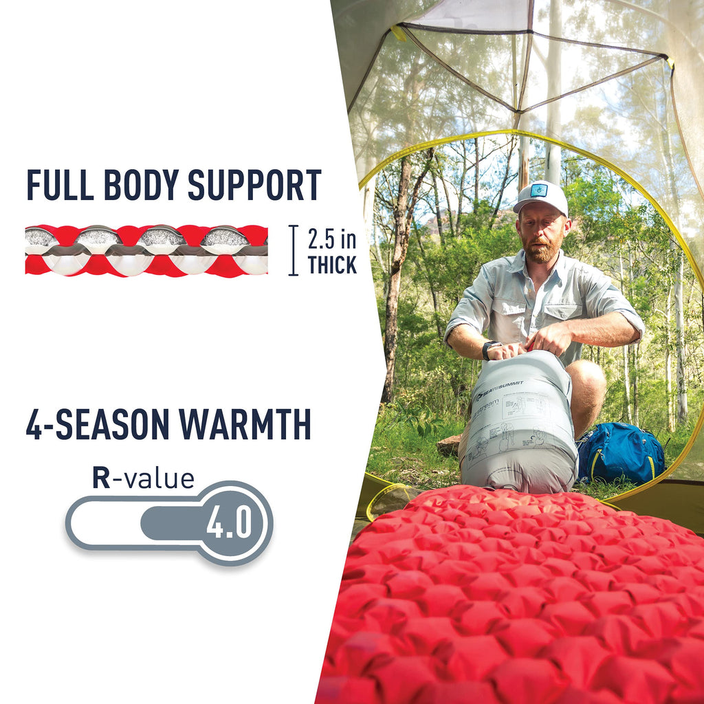 Sea To Summit Comfort Plus Insulated Camping Air Mattress, Large (79 X 25 X 2.5 Inches)