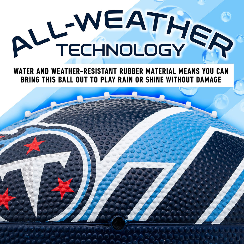 Franklin Sports Nfl Tennessee Titans Football - Youth Football - Mini 8.5'' Rubber Ball - Perfect For Kids - Team Logos And Colo