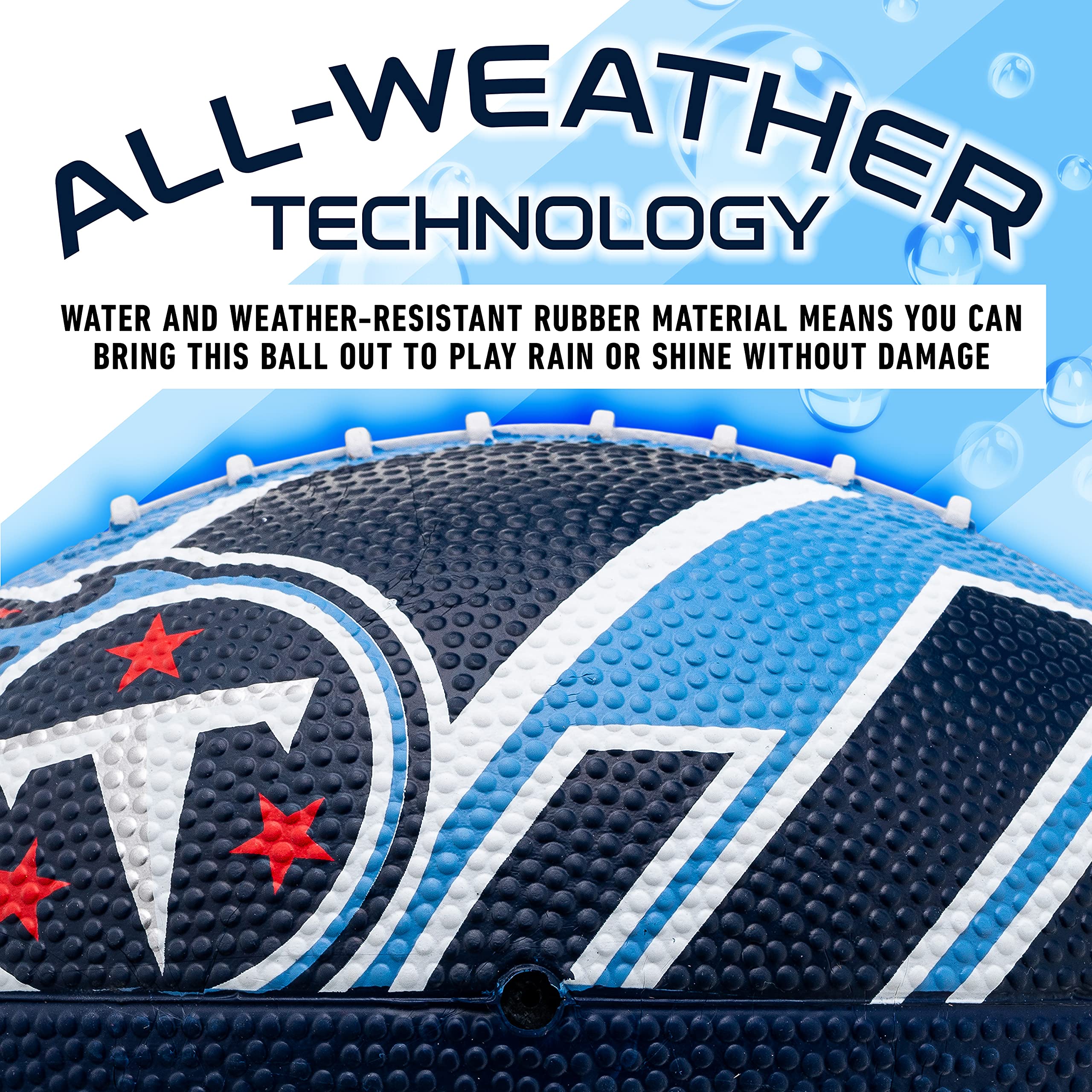 Franklin Sports Nfl Tennessee Titans Football - Youth Football - Mini 8.5'' Rubber Ball - Perfect For Kids - Team Logos And Colo