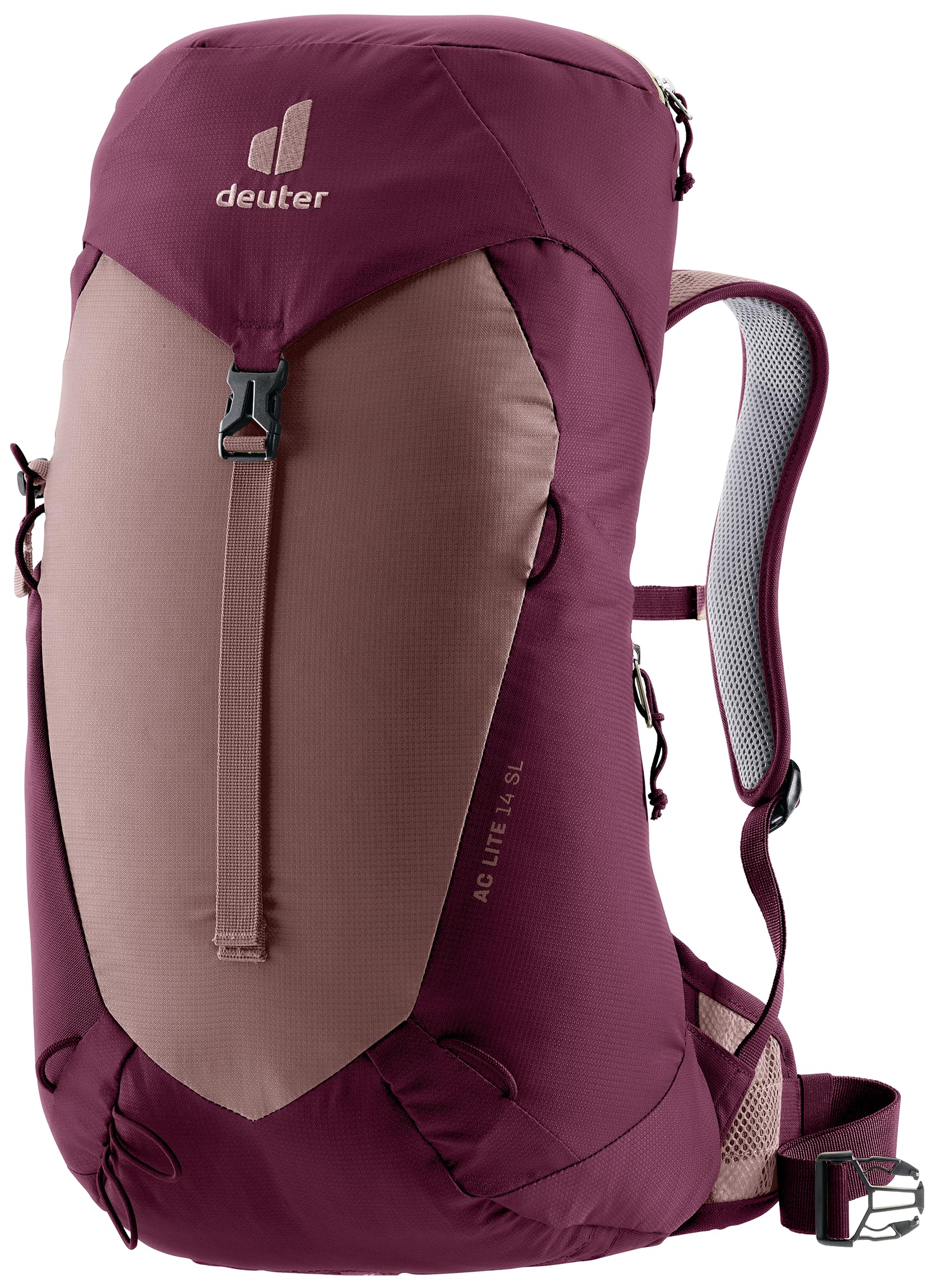 Deuter AC Lite 14L SL Hiking & Daypack Backpack with Narrow Fit, Steel Frame & Superior Breathability - Ashrose-Cassis