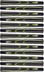 Jumbomax Pack Of 13 Tour Series Golf Grips - Black With Lime Green Trim Small/Sm (+1/4'')