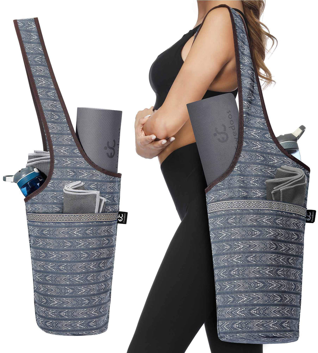 Ewedoos Yoga Mat Bag With Large Size Pocket And Zipper Pocket, Fit Most Size Mats (Artistic Gray)