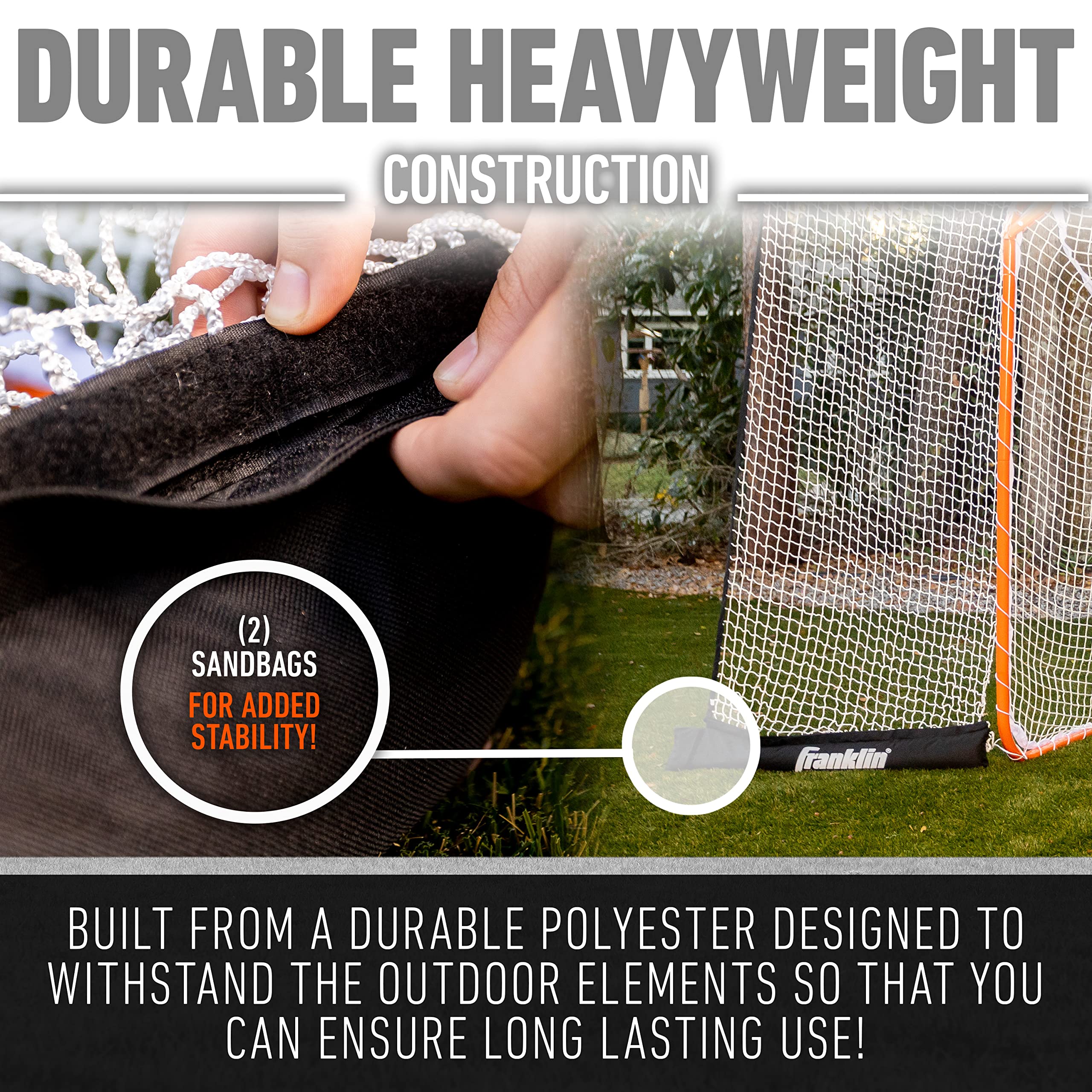 Franklin Sports Lacrosse Backstop Net - Lax Goal Extra Large Durable Net For Shooting Training + Practice - - 12' X 9'