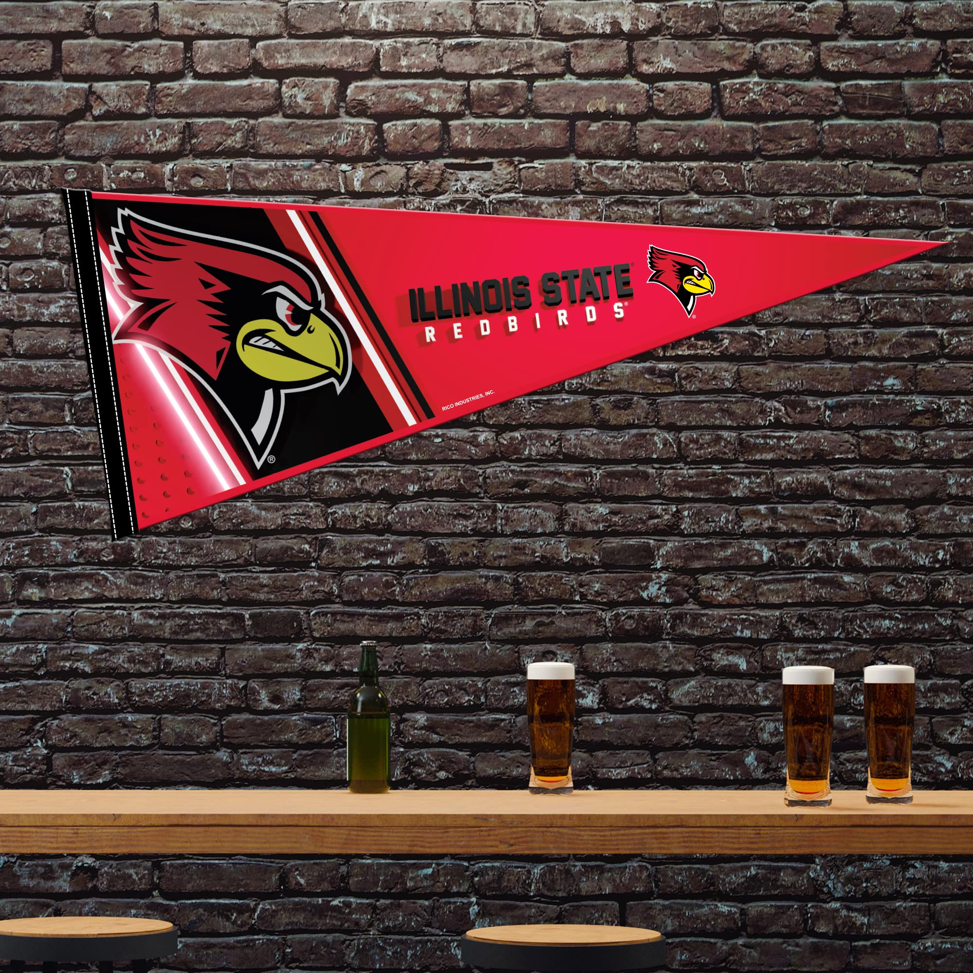 Rico Industries Ncaa Illinois State Redbirds Primary 12'' X 30'' Felt Wall D  Cor Pennant - Great For Home/Bed Room/Man Cave D