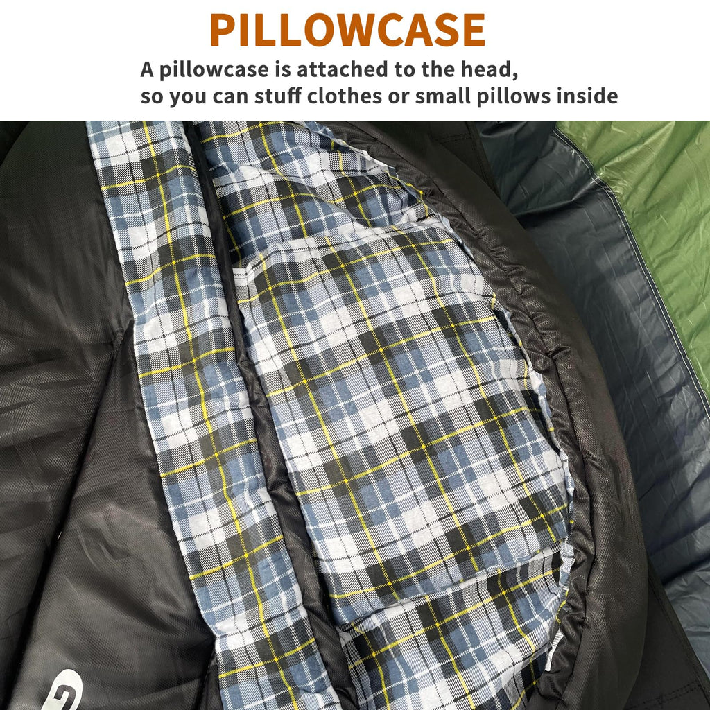 Geertop Flannel Sleeping Bag For Adults Xxl, Large Wide Camping Sleeping Bag 4 Season, 0 Degree Sleeping Bag For Winter Cold Wea