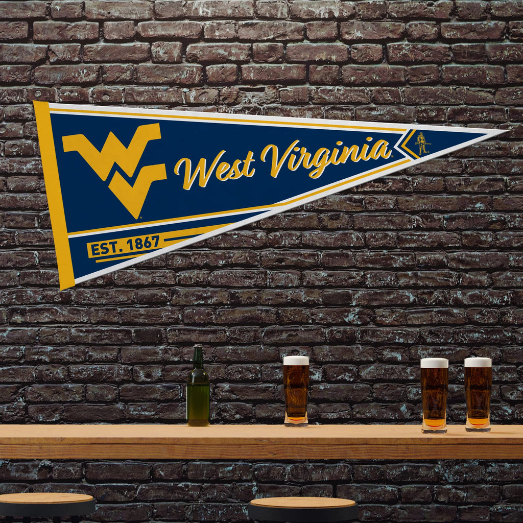 Rico Industries Ncaa West Virginia Mountaineers Classic 12'' X 30'' Felt Wall D  Cor Pennant - Great For Home/Bed Room/Man Cave