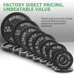 Fitvids Olympic Cast Iron 2-Inch Weight Plate for Strength Training & Weightlifting, Multiple Weights Available, 45LB Set (2.5LB