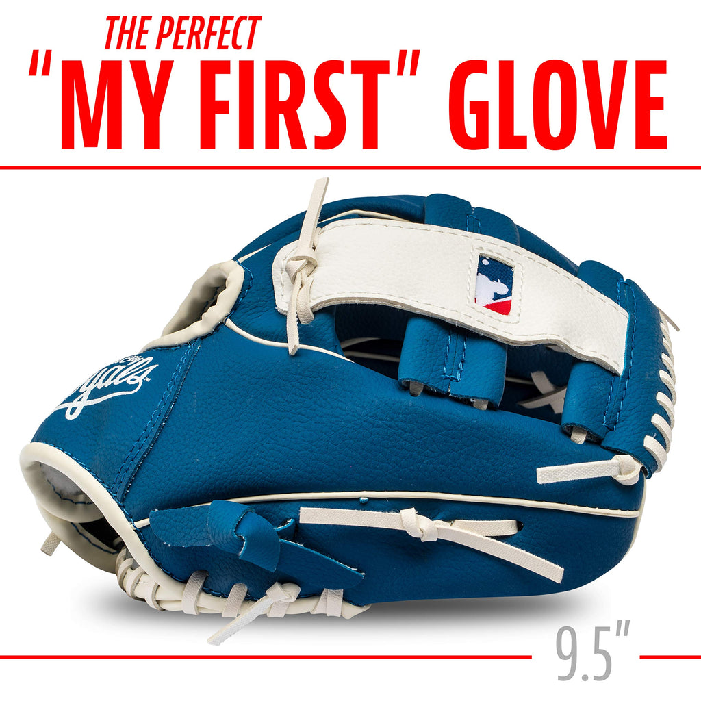 Franklin Sports Mlb Youth Teeball Glove + Foam Ball Set - Kids Kansas City Royals Baseball + Teeball Mitt And Ball - Perfect Fir
