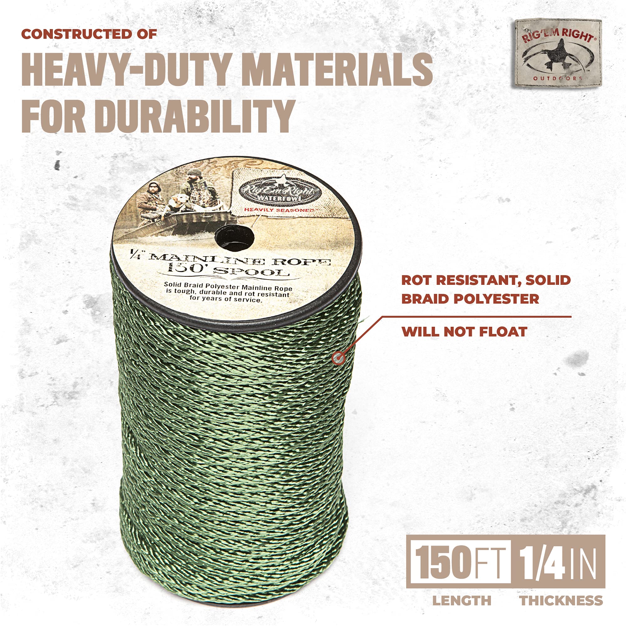 Rig'Em Right Mainline Rope, 150-Feet Spool