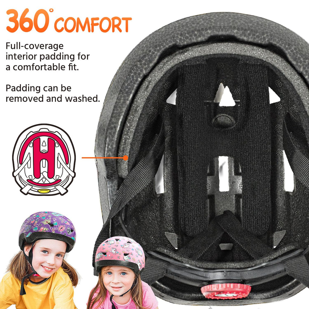Toddler Bike Helmet, Adjustable Kids Helmets from Infant/Toddler/Baby to Children Girls and Boys, Age 0-2/1-2 Years Old(Love,XS)