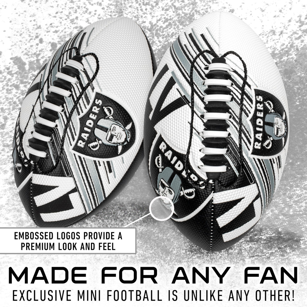 Franklin Sports Nfl Las Vegas Raiders Football - Youth Mini Football - 8.5'' Junior Size Ball - Spacelace Easy Grip Texture- Per