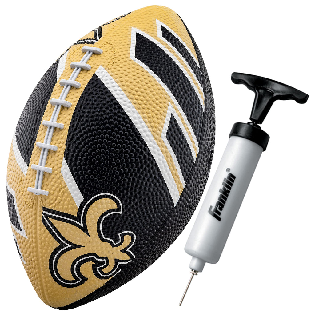 Franklin Sports Nfl New Orleans Saints Football - Youth Football - Mini 8.5'' Rubber Ball - Perfect For Kids - Team Logos And Co