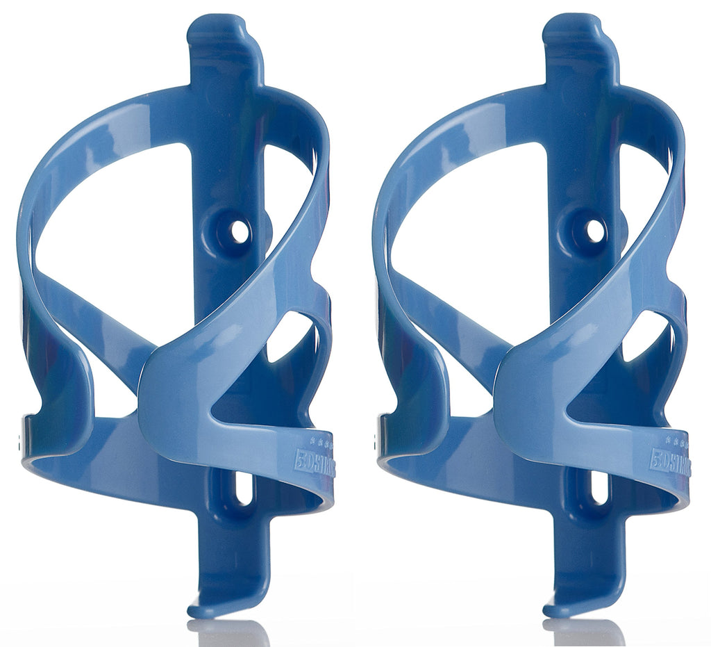 Bike Water Bottle Holder & Bottle Combo - 2-Pack 22 Oz Sports Squeeze Bottles With Pull Top Cap & Easy-Install Bike Cage - Made