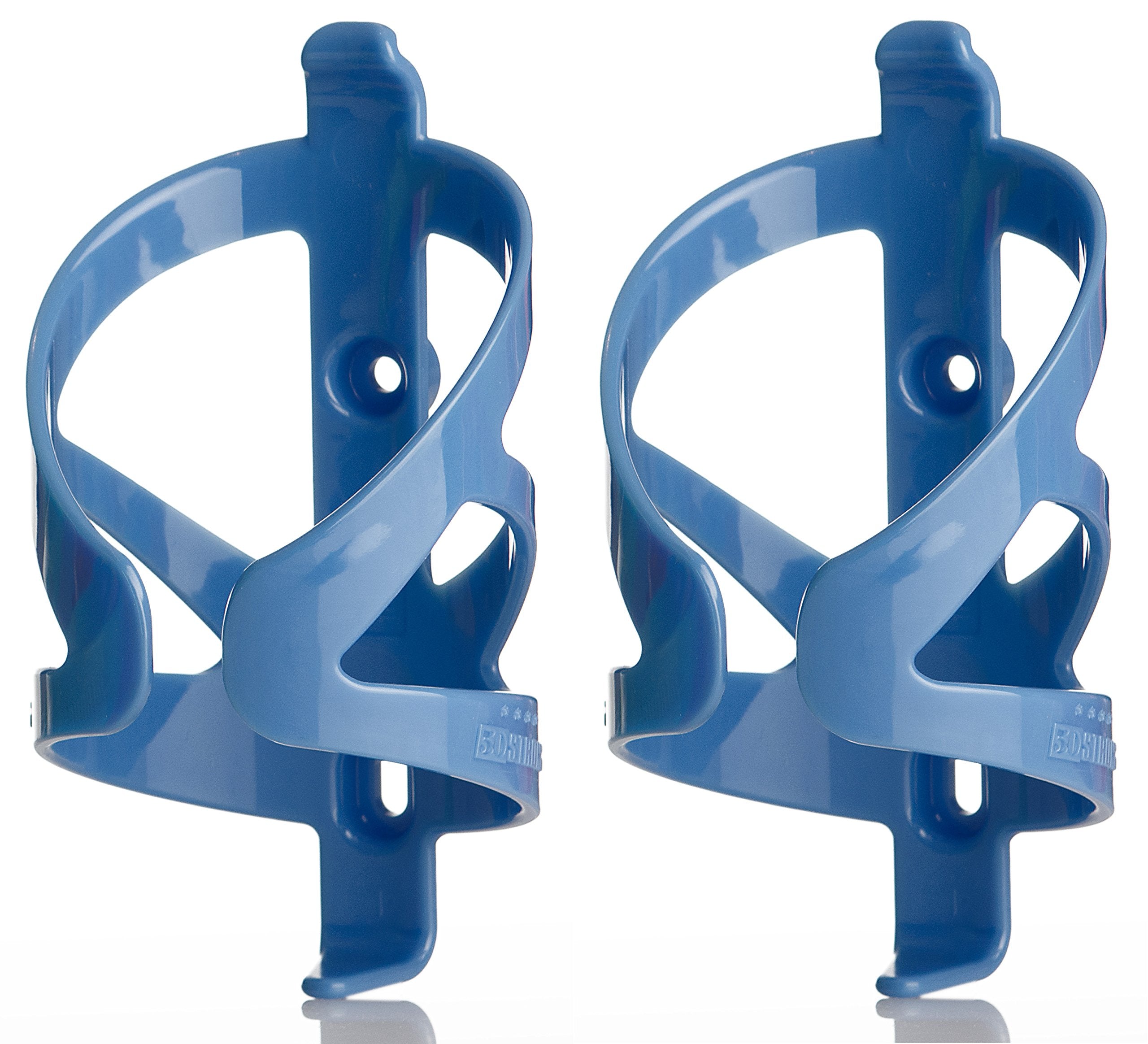 Bike Water Bottle Holder & Bottle Combo - 2-Pack 22 Oz Sports Squeeze Bottles With Pull Top Cap & Easy-Install Bike Cage - Made