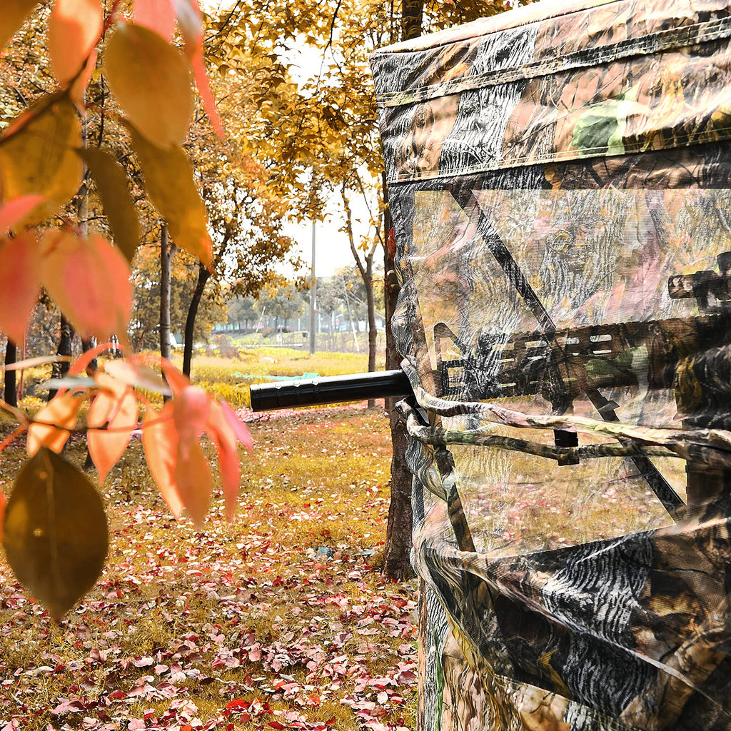 Tangkula 3 Person Pop Up Ground Blind, Portable Hunting Blind With Mesh Windows, Carrying Bag & Ground Stakes, Camouflage Huntin