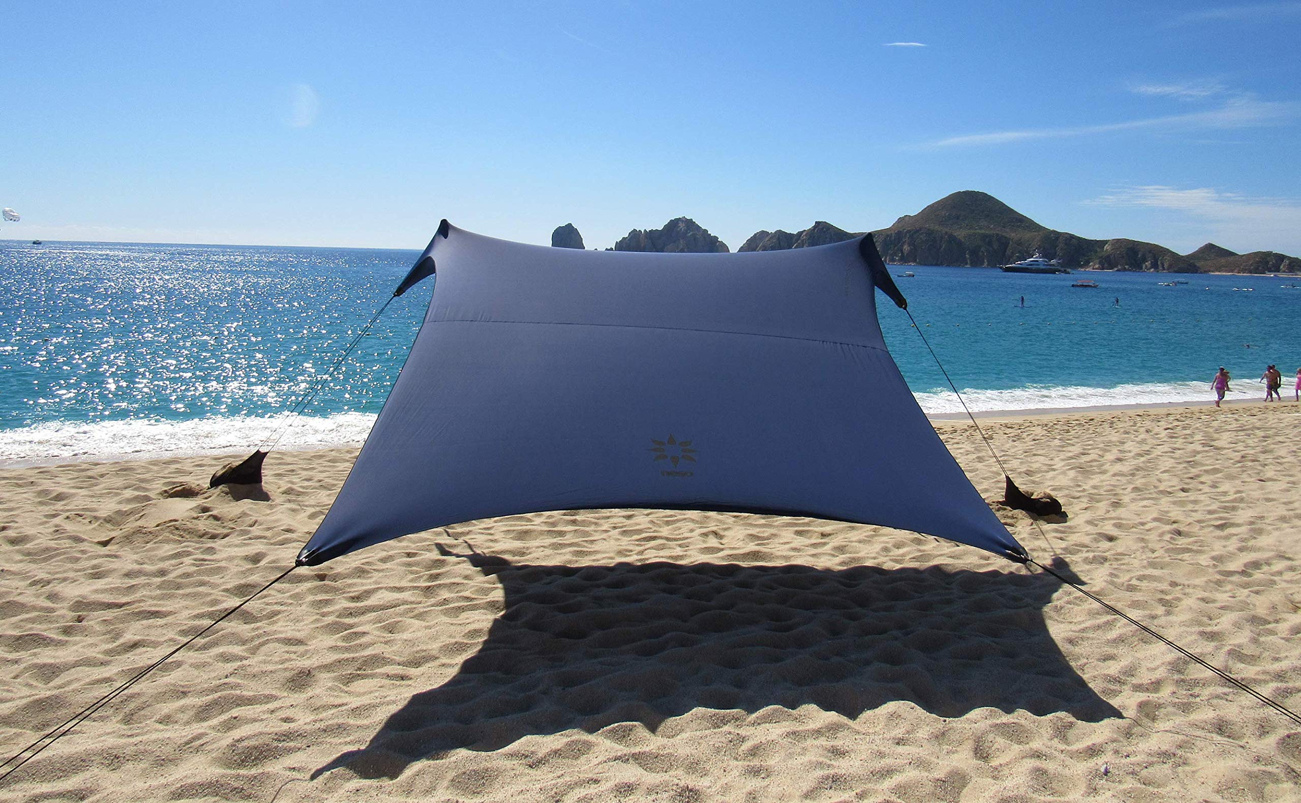 Neso Tents Grande Beach Tent, 7Ft Tall, 9 X 9Ft, Reinforced Corners And Cooler Pocket (Navy)