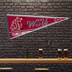 Rico Industries Ncaa Washington State Cougars - Wsu Classic 12'' X 30'' Felt Wall D  Cor Pennant - Great For Home/Bed Room/Man C