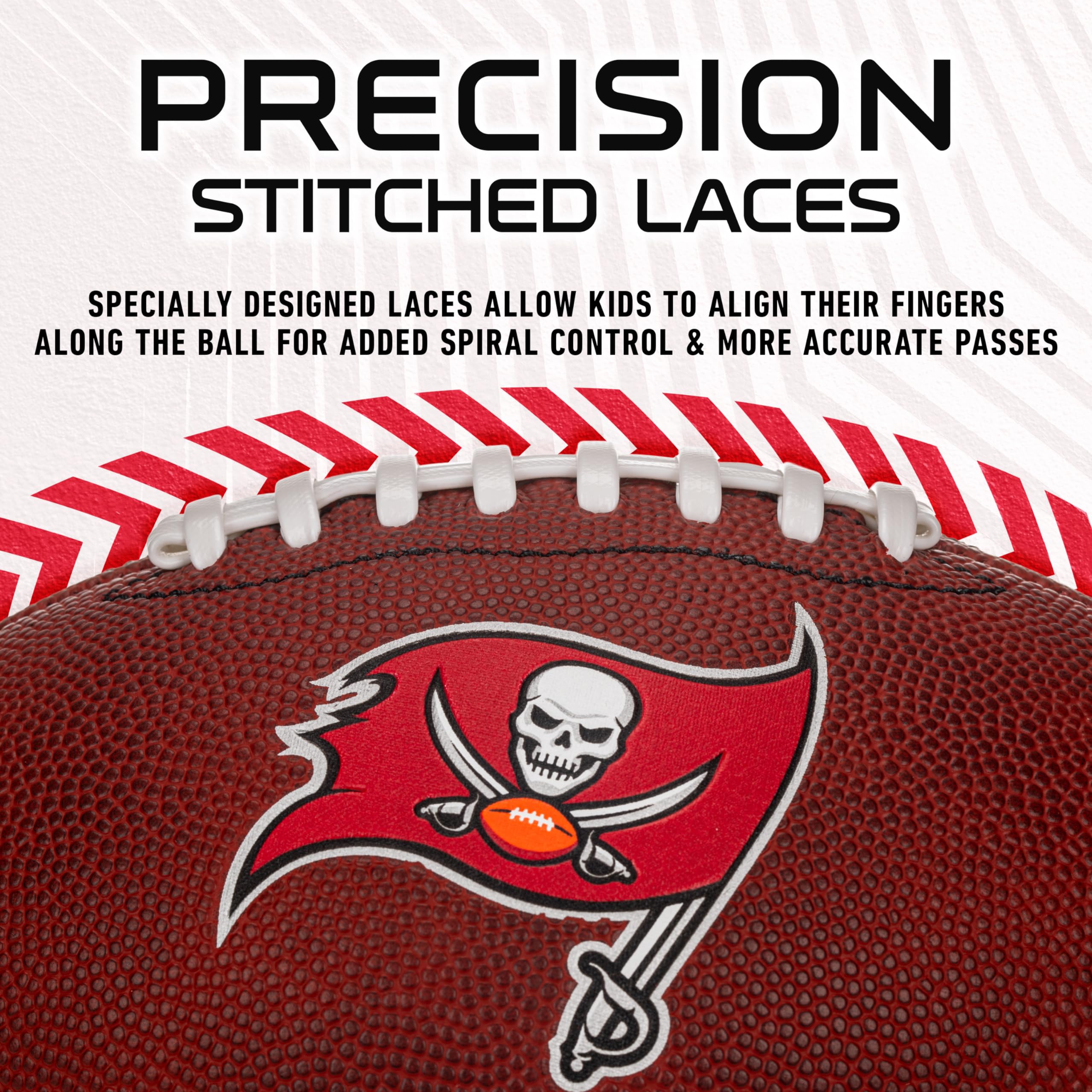 Franklin Sports Nfl Tampa Bay Buccaneers Football - Youth Junior Size Football For Kids - Official Nfl Team Logo + Colors Youth