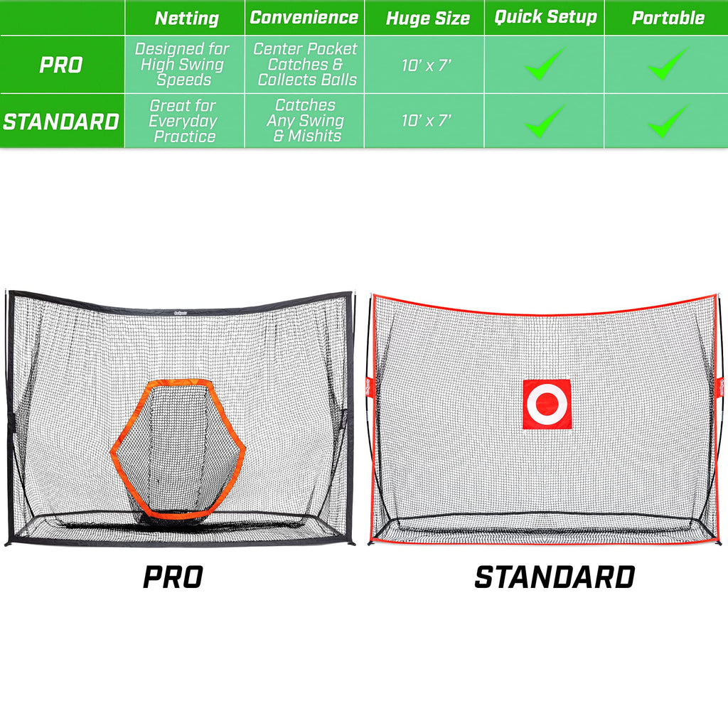 Gosports Golf Practice Hitting Net - Choose Between Huge 10 Ft X 7 Ft Or 7 Ft X 7 Ft Nets - Personal Driving Range For Indoor Or