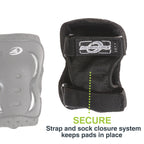 Rollerblade Bladegear Xt Junior 3 Pack Protective Gear, Knee Pads, Elbow Pads And Wrist Guards, Multi Sport Protection,Youth, Bl