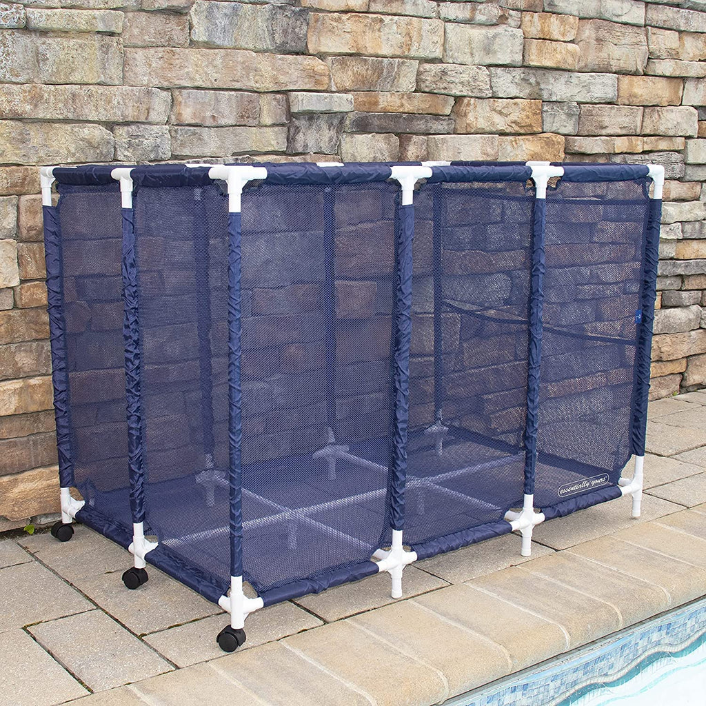 Modern Blue Pool Storage Bin - Xx-Large | Nylon Mesh Basket Organizer For Your Goggles, Beach Balls, Floats, Swim Toys & Accesso