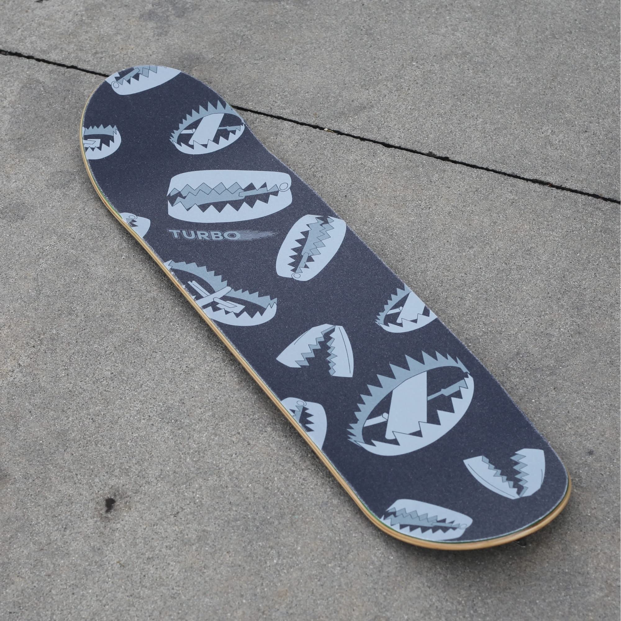 Turbo 9 X 33 Inch Skateboard Grip Tape Sheet Iron Traps