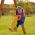 Swing-N-Slide Wind Rider Glider Swing, No Swing Hangers Yellow/Blue, 72'' H X 14'' W X 25'' L