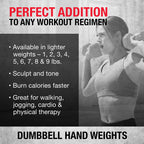 Dumbbells Hand Weights Set Of 2-1 Lb Vinyl Coated Exercise & Fitness Dumbbell For Home Gym Equipment Workouts Strength Training